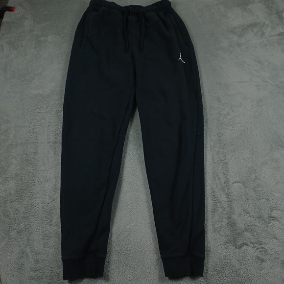 Nike Pants Mens Small Black Air Jordan Drawstring Casual Activewear Fleece - Picture 1 of 9